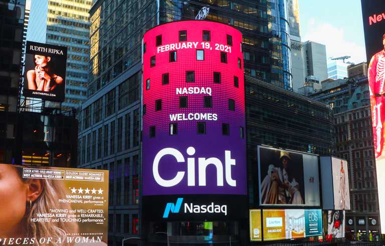 Cint completes successful IPO, rings the Nasdaq bell and lights up Times Square